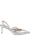 Ermanno Scervino Buckle Slingback Pumps In Silver