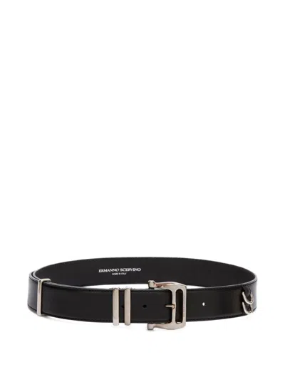Ermanno Scervino Buckle-fastening Leather Belt In Black