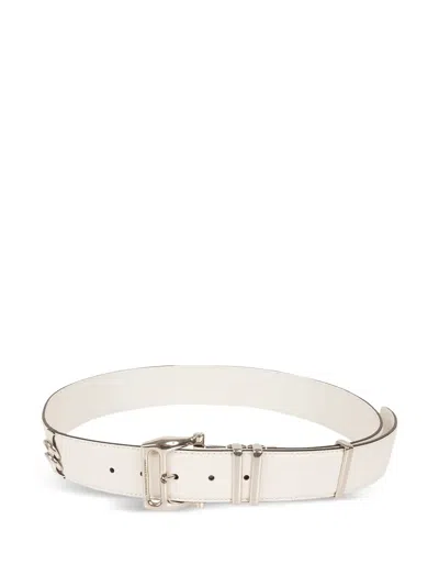Ermanno Scervino Buckle-fastening Leather Belt In Neutral