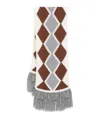 Ermanno Scervino Multicoloured Cashmere Scarf With Classic Argyle Pattern In Brown