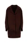 Ermanno Scervino Maroon Coat With Embroidered Motif