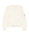Ermanno Scervino Button-down Cardigan With Textured Knit In Neutral