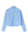 Ermanno Scervino Button-down Cropped Shirt In Blue