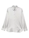 Ermanno Scervino Button-down Satin Shirt In White
