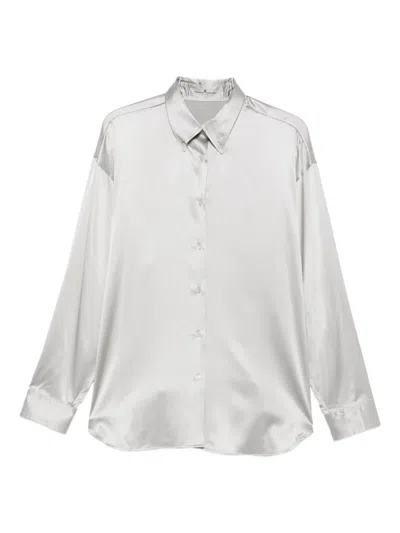 Ermanno Scervino Button-down Satin Shirt In White