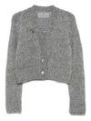 Ermanno Scervino Button-embellished Knit Cardigan In Gray