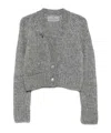 Ermanno Scervino Button-embellished Knit Cardigan In Gray