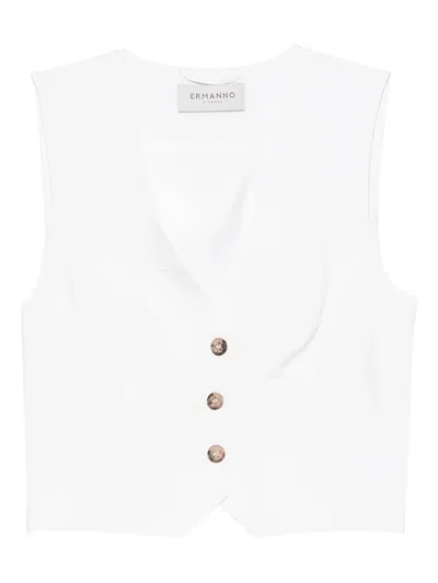 Ermanno Scervino Button-fastening Sleeveless Vest In White