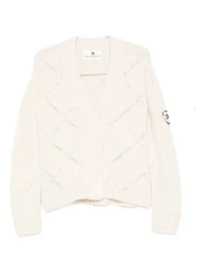 Ermanno Scervino Button-front Cable-knit Cardigan In Neutral
