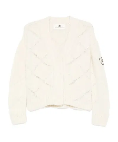 ERMANNO SCERVINO BUTTON-FRONT CABLE-KNIT CARDIGAN