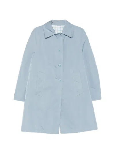 Ermanno Scervino Button-front Collared Single-breasted Coat In Blue