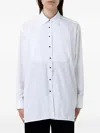 Ermanno Scervino Contrast Plastron White Tuxedo Shirt With Covered Button Closure In White