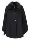 Ermanno Scervino Button-up Cape In Black