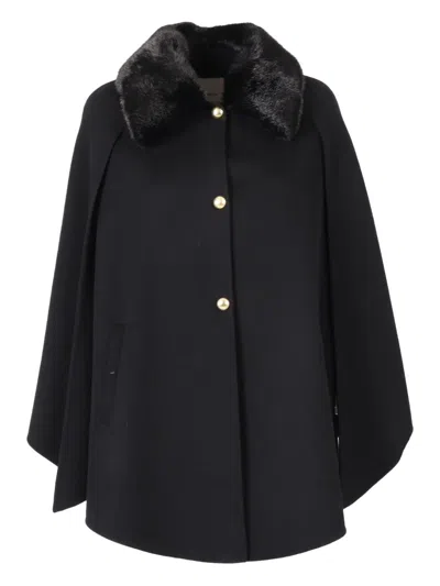 Ermanno Scervino Button-up Cape In Black