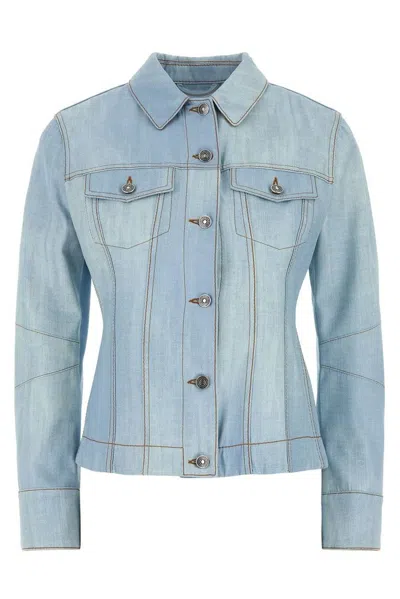 Ermanno Scervino Giacca Jeans Dettaglio Suede In Blue