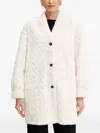 Ermanno Scervino Cable-knit Buttoned Coat In White