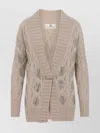 Ermanno Scervino Cable Knit Cardigan Crystal Embellishments In Multi