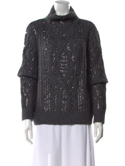 Pre-owned Ermanno Scervino Cable Knit Patterned Sweater