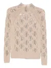 Ermanno Scervino Cable-knit Sequin-embellished Sweater In Multi