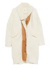 Ermanno Scervino Cable-knit Shearling Coat In Neutral