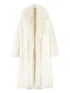 Ermanno Scervino Cable-knit Shearling Coat In White
