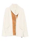 Ermanno Scervino Cable-knit Shearling Jacket In White