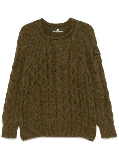 Ermanno Scervino Cable-knit Sweater In Green