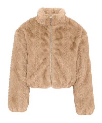 Ermanno Scervino Cable-knit Jacket In Brown