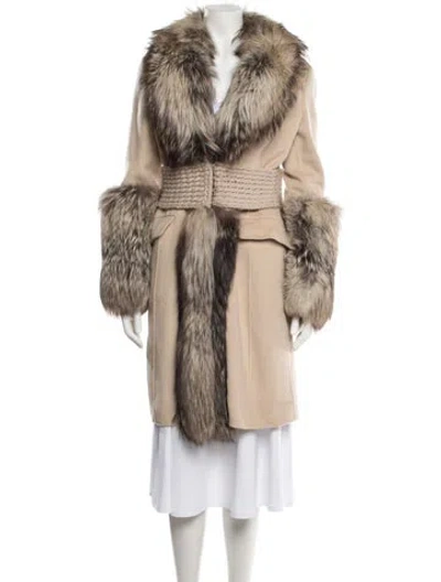 Pre-owned Ermanno Scervino Camel Leather Coat In Brown/neutrals