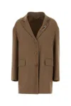 Ermanno Scervino Tailored Wool Blend Blazer With Belt And Pockets In Brown