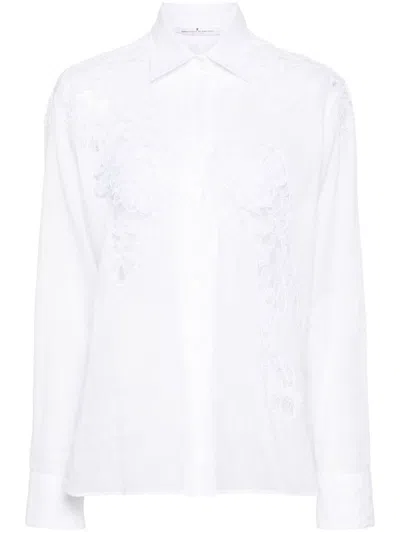 Ermanno Scervino Corded-lace Panelled Shirt In Bianco