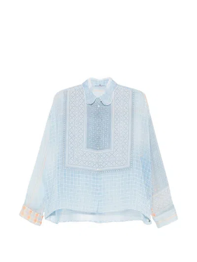 Ermanno Scervino Semi-sheer Shirt In Blue