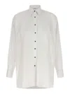 Ermanno Scervino Contrast Plastron White Tuxedo Shirt With Covered Button Closure In White