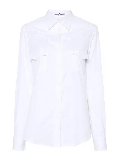 Ermanno Scervino Shirt With Chest Pockets And Western Yoke Detail In White