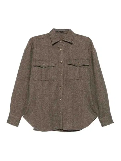 Ermanno Scervino Houndstooth Shirt In Brown