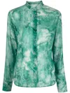 Ermanno Scervino Animal-print Long-sleeve Shirt
