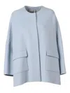 Ermanno Scervino Cape-style Coat With Integrated Scarf In Gray