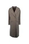 Ermanno Scervino Double-breasted Wool Coat In Brown