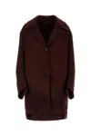 Ermanno Scervino Maroon Coat With Embroidered Motif