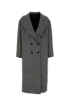 Ermanno Scervino Double-breasted Wool Blend Coat Featuring Vent In Gray