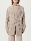 Ermanno Scervino Crystal-embellished Cable-knit Cardigan In Neutral