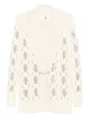 Ermanno Scervino Open-knit Cardigan With Textured Pattern And Relaxed Fit In White