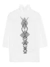 Ermanno Scervino Bead-embellished Diamond-pattern T-shirt In White
