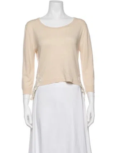 Pre-owned Ermanno Scervino Cashmere Bateau Neckline Sweater In Neutral
