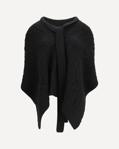 Ermanno Scervino Cable-knit Tie-front Cape In Black