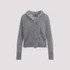 Ermanno Scervino Cashmere Cardigan Lace Detail In Gray