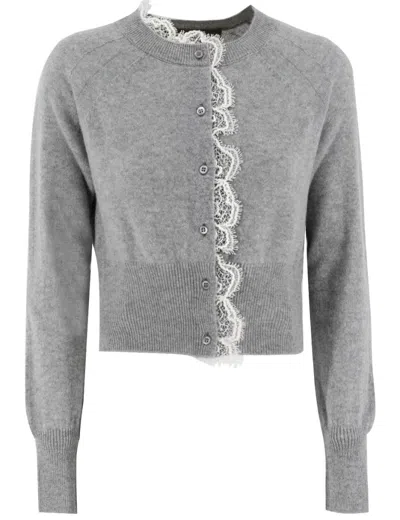 Ermanno Scervino Cashmere Cardigan In Grey