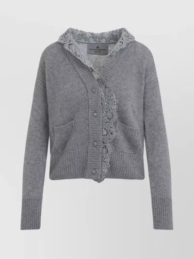 Ermanno Scervino Cashmere Cardigan Lace Detail