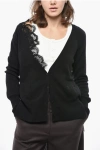 Ermanno Scervino Cashmere Cardigan With Lace Embellishment In Black