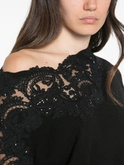 Ermanno Scervino Cashmere Crewneck Sweater In Black